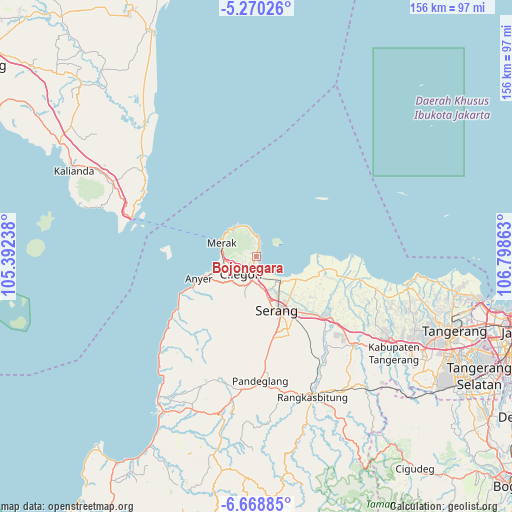 Bojonegara on map