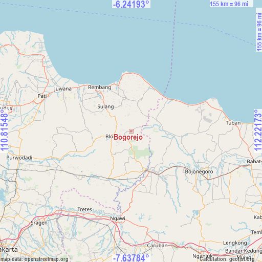 Bogorejo on map