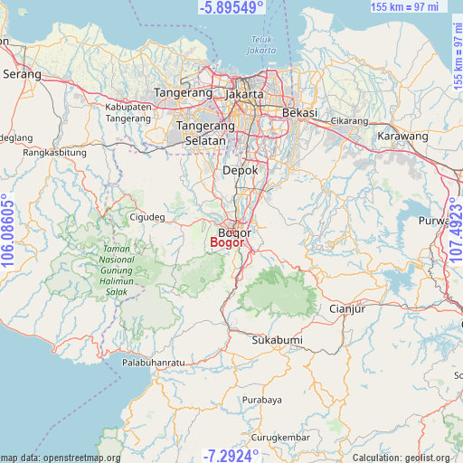 Bogor on map