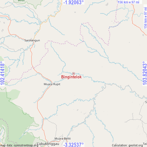 Bingintelok on map