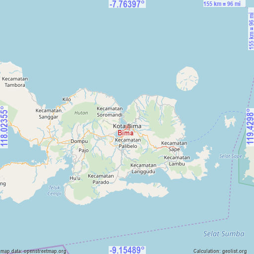 Bima on map