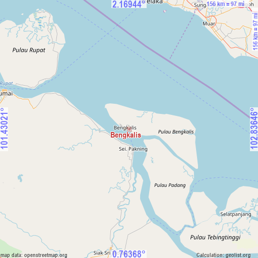 Bengkalis on map
