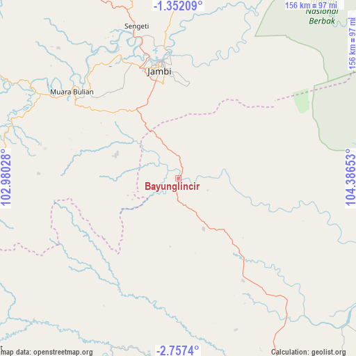 Bayunglincir on map