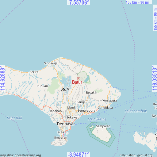 Batur on map