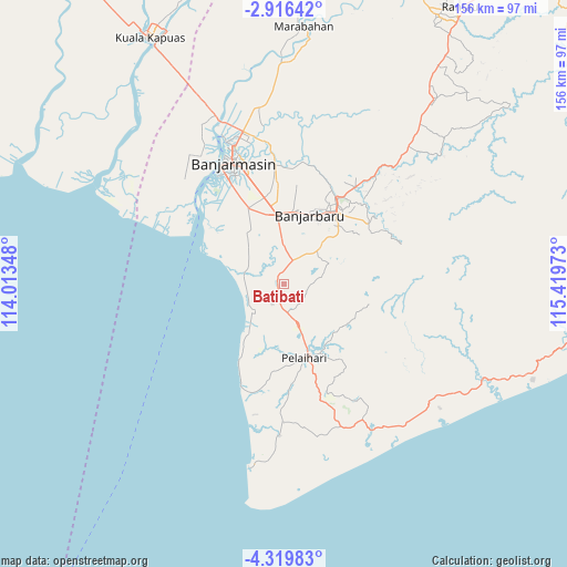 Batibati on map