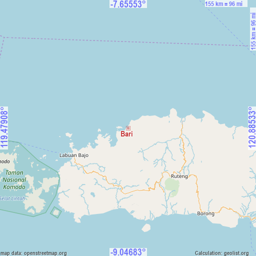 Bari on map