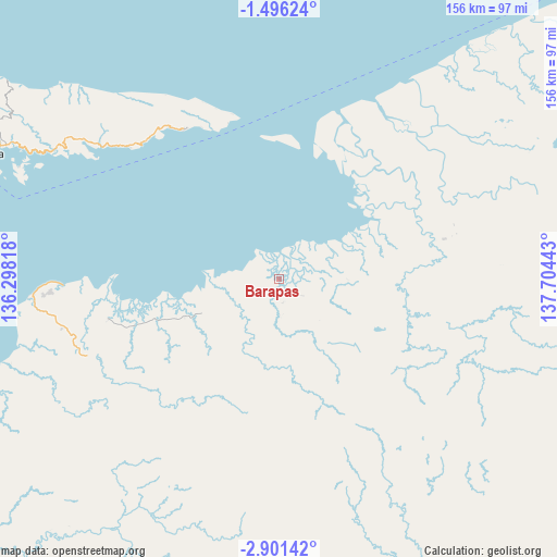 Barapas on map