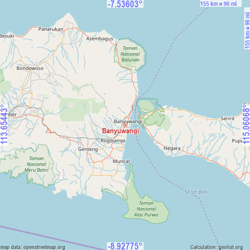 Banyuwangi on map