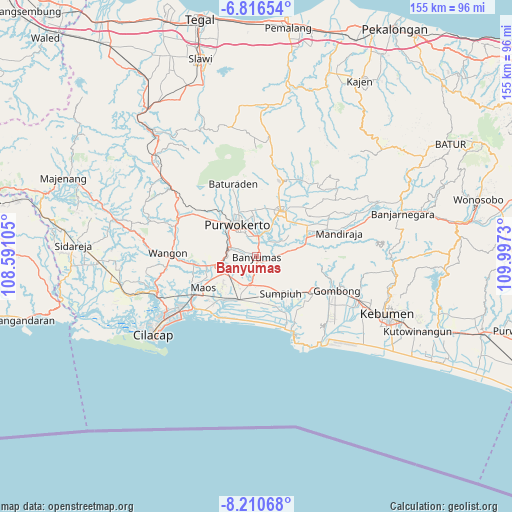 Banyumas on map