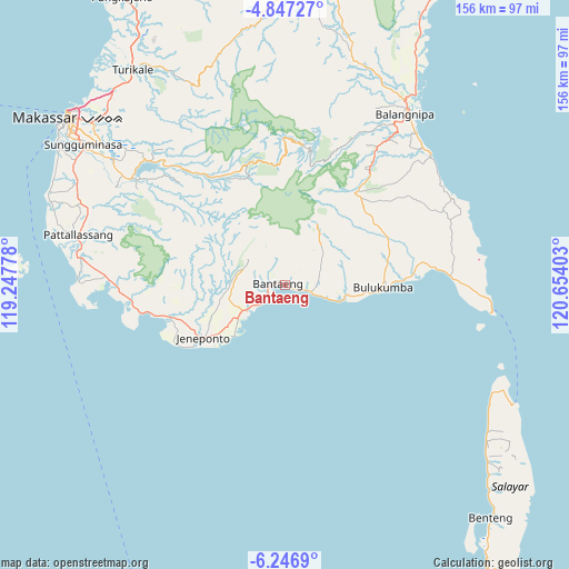 Bantaeng on map