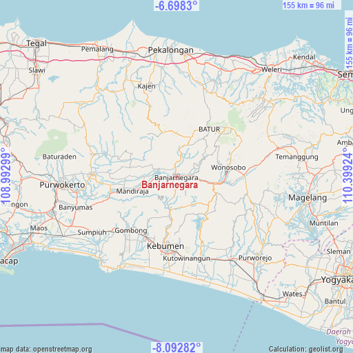 Banjarnegara on map