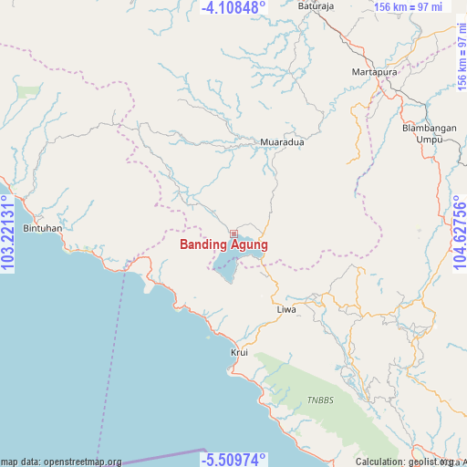 Banding Agung on map