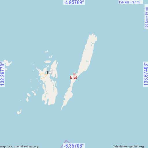 Elat on map
