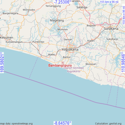 Bambanglipuro on map