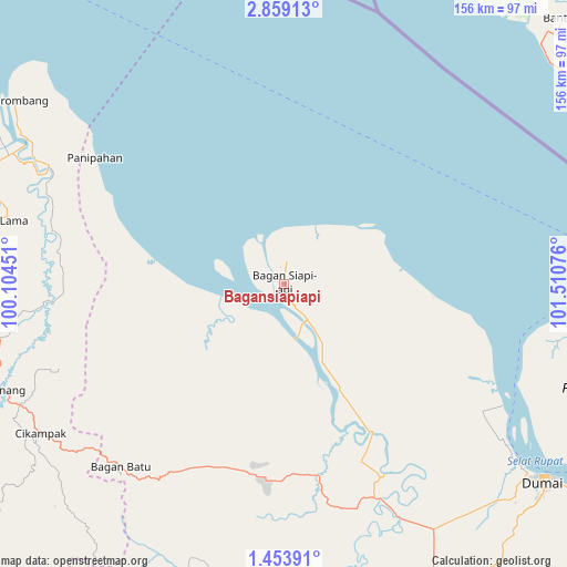 Bagansiapiapi on map