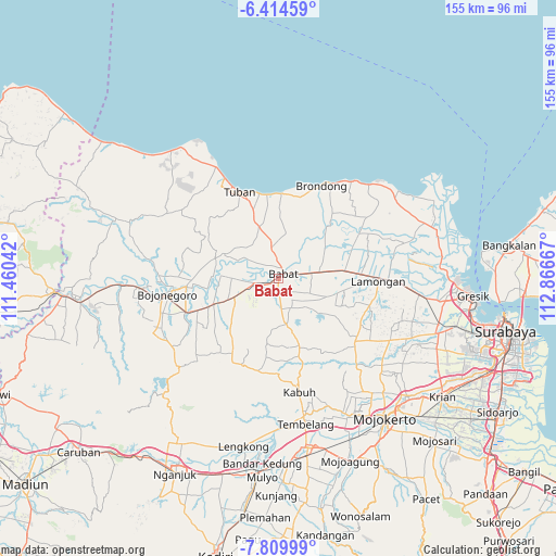 Babat on map