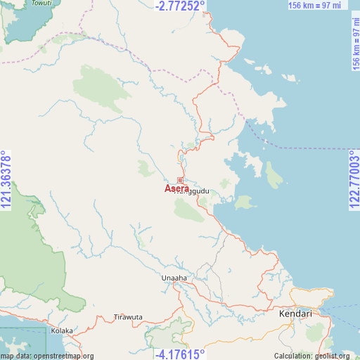 Asera on map