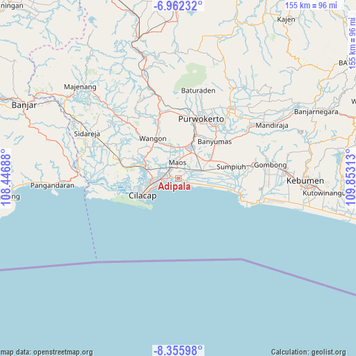 Adipala on map