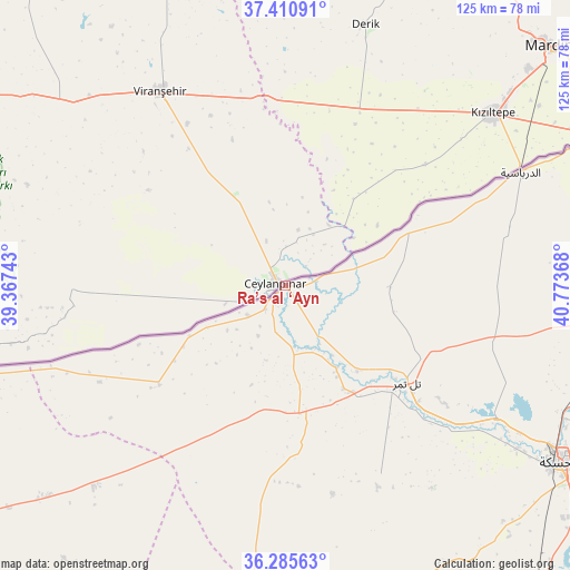 Ra’s al ‘Ayn on map