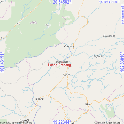 Luang Prabang on map
