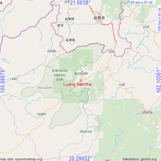 Luang Namtha on map