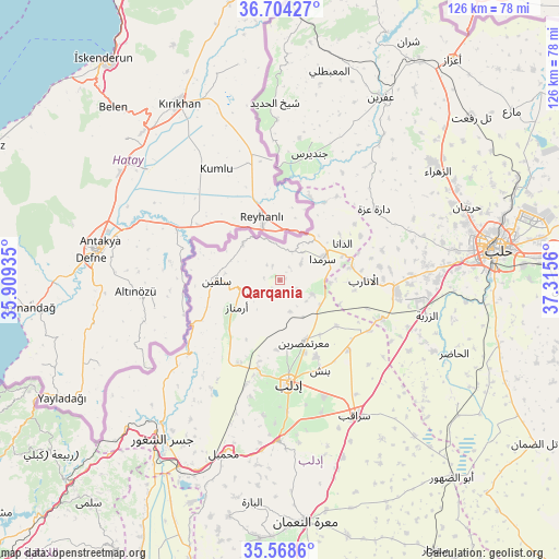 Qarqania on map
