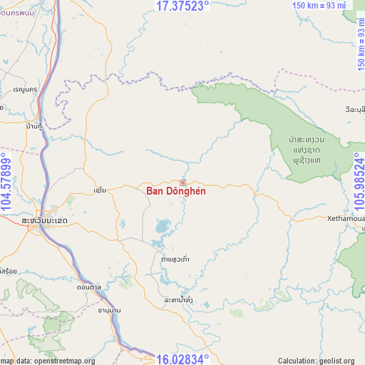 Ban Dônghén on map