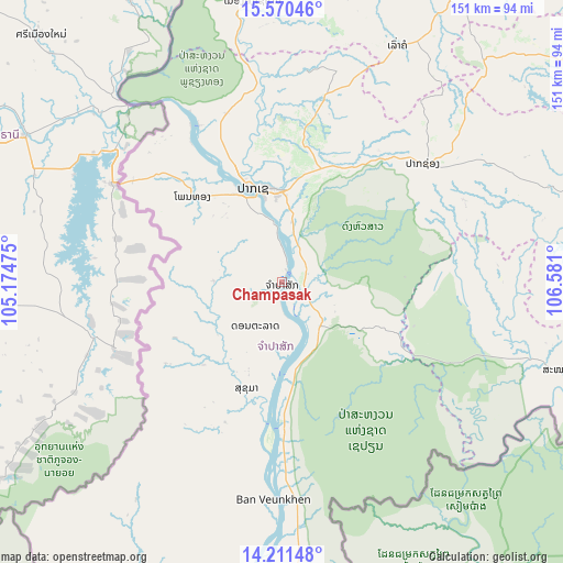 Champasak on map