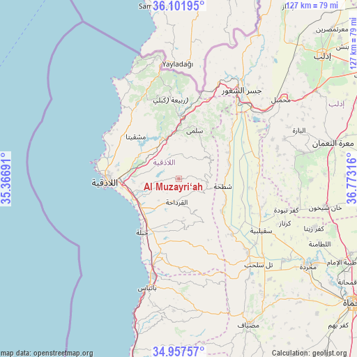 Al Muzayri‘ah on map