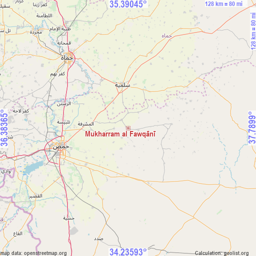 Mukharram al Fawqānī on map