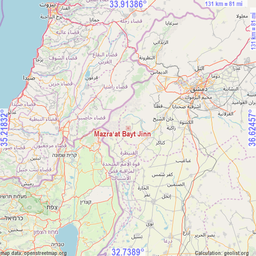 Mazra‘at Bayt Jinn on map