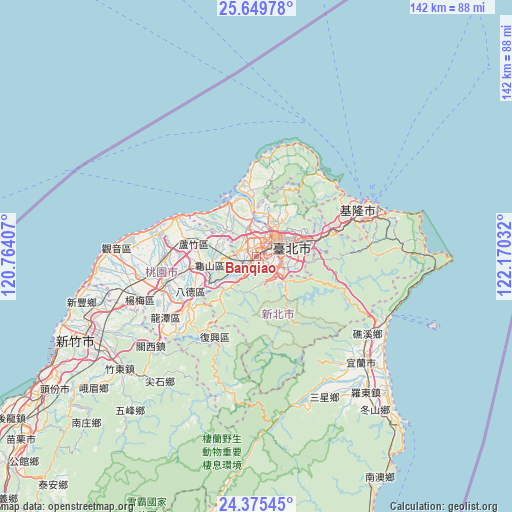 Banqiao on map