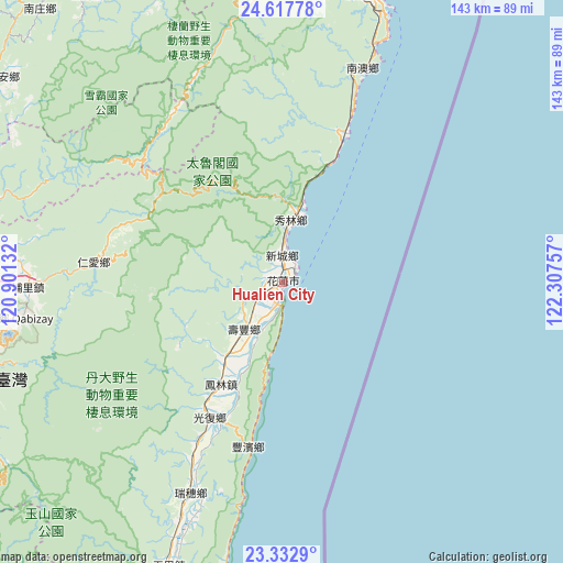 Hualien City on map
