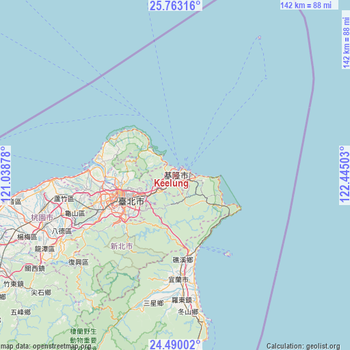 Keelung on map