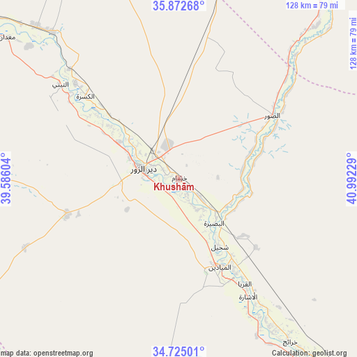 Khushām on map