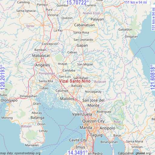 Vizal Santo Niño on map