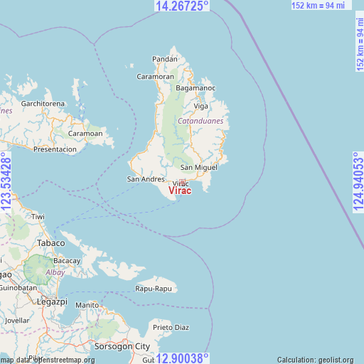 Virac on map