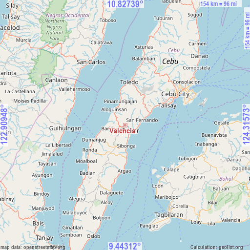 Valencia on map