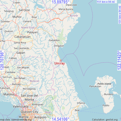 Umiray on map