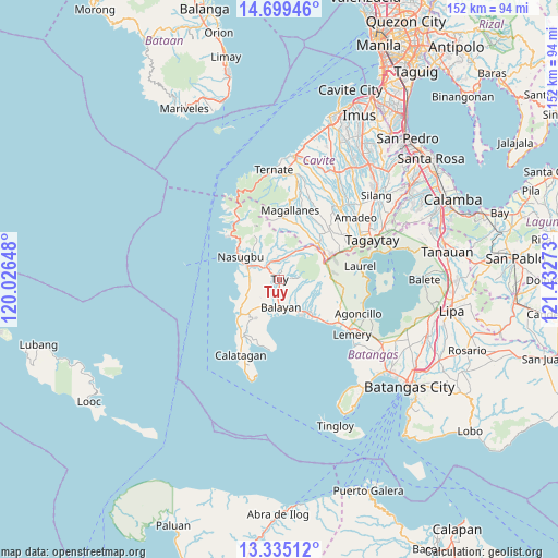 Tuy on map