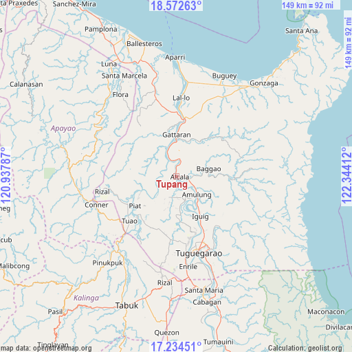 Tupang on map