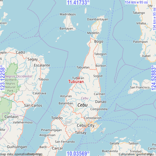 Tuburan on map