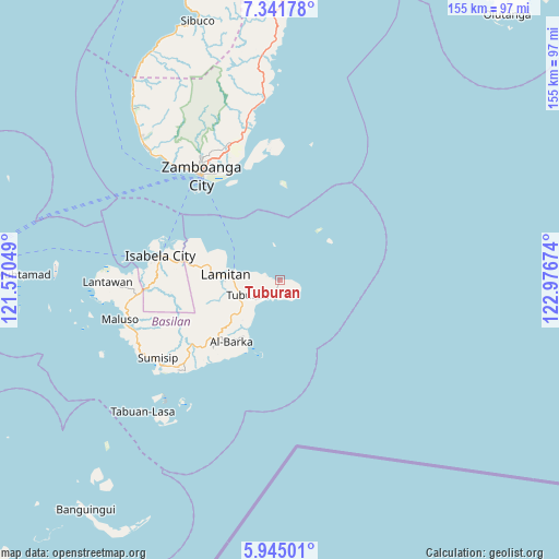 Tuburan on map