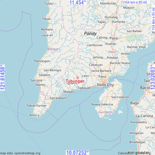 Tubungan on map