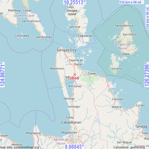 Tubod on map