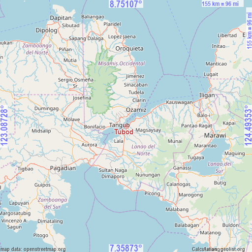 Tubod on map