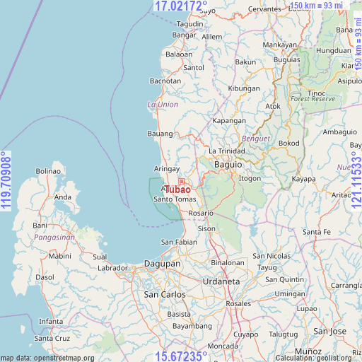 Tubao on map