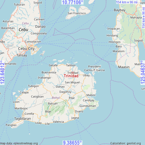 Trinidad on map