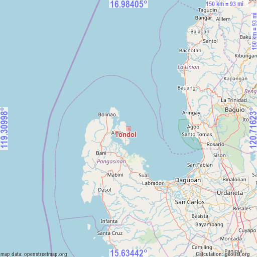 Tondol on map