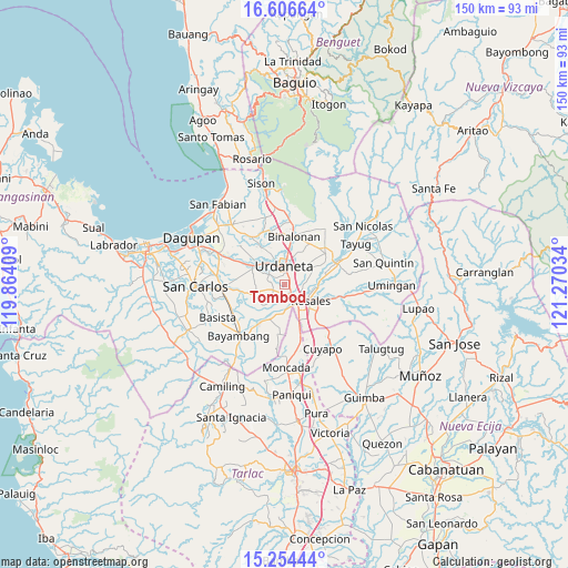 Tombod on map